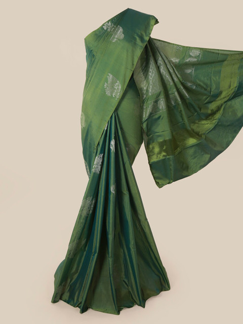 

Pothys Green & Silver Woven Design Saree