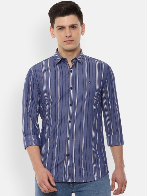 

Louis Philippe Sport Men Blue & White Striped Cotton Slim Fit Casual Shirt