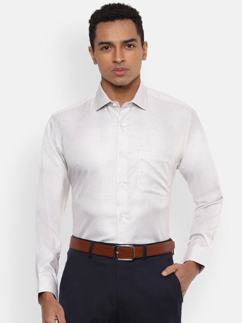 

Van Heusen Men Off-White & Grey Regular Fit Printed Formal Shirt