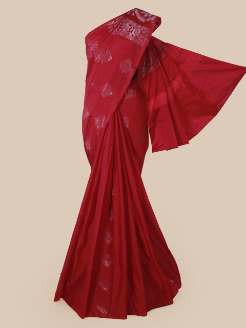 

Pothys Red & Silver Woven Design Saree