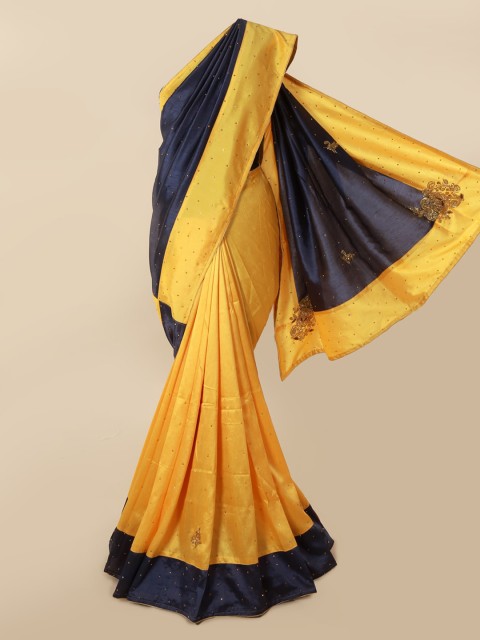 

Pothys Yellow & Blue Art Silk Embellished Saree