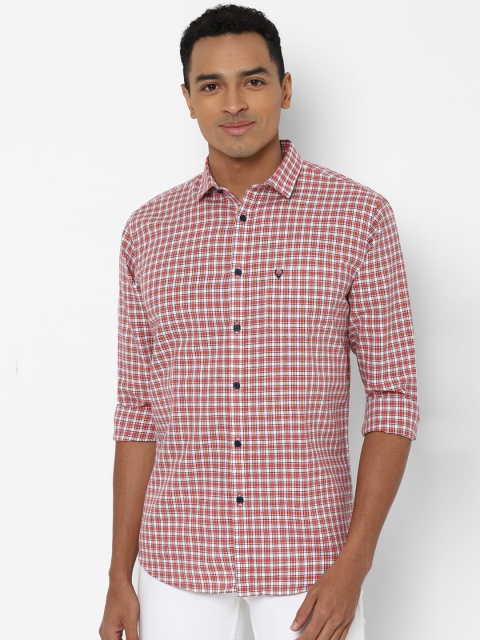 

Allen Solly Men Red & White Slim Fit Checked Casual Shirt