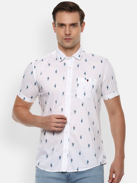 

Louis Philippe Jeans Men White Slim Fit Printed Casual Shirt