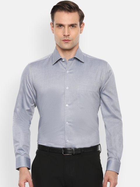 

Louis Philippe Men Grey Cotton Slim Fit Self Design Formal Shirt