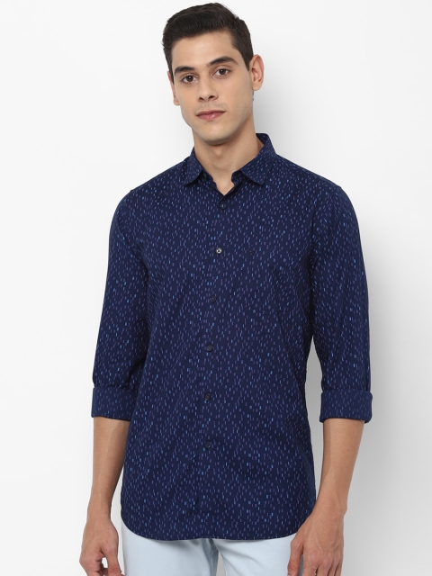 

Allen Solly Men Navy Blue Slim Fit Printed Casual Shirt