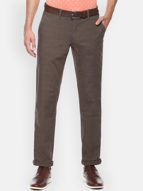 

Louis Philippe Sport Men Brown Slim Fit Checked Regular Trousers