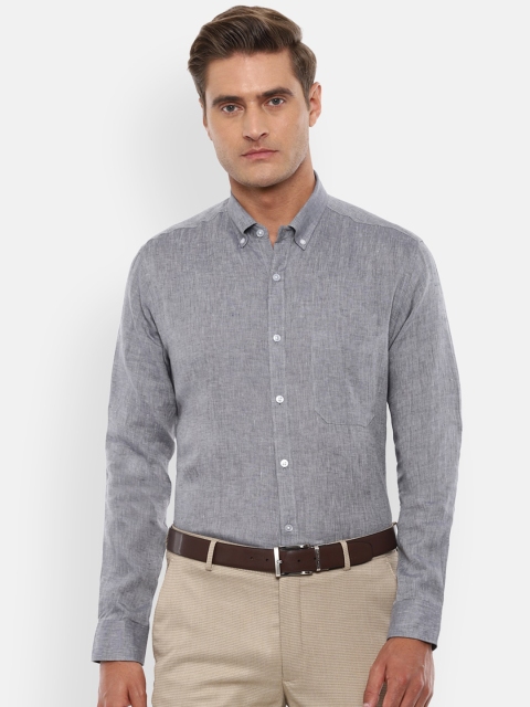 

Louis Philippe Men Grey Slim Fit Solid Formal Shirt