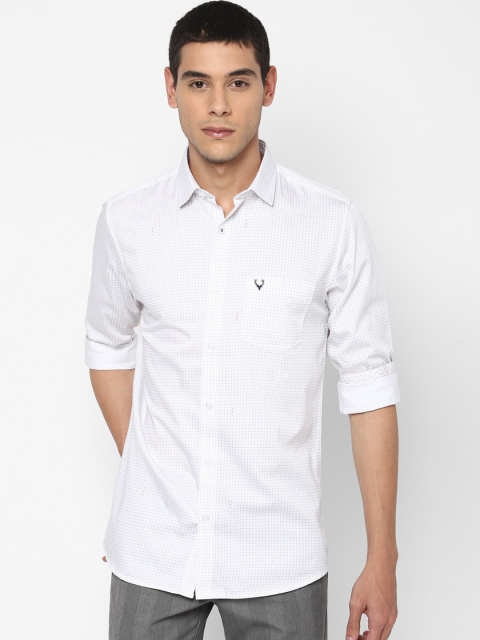 

Allen Solly Men White & Grey Slim Fit Checked Casual Shirt