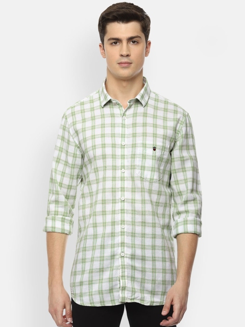 

Louis Philippe Sport Men Green & White Slim Fit Checked Casual Shirt