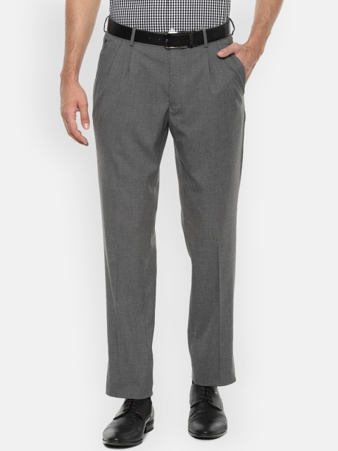 

Louis Philippe Men Grey Regular Fit Solid Formal Trousers