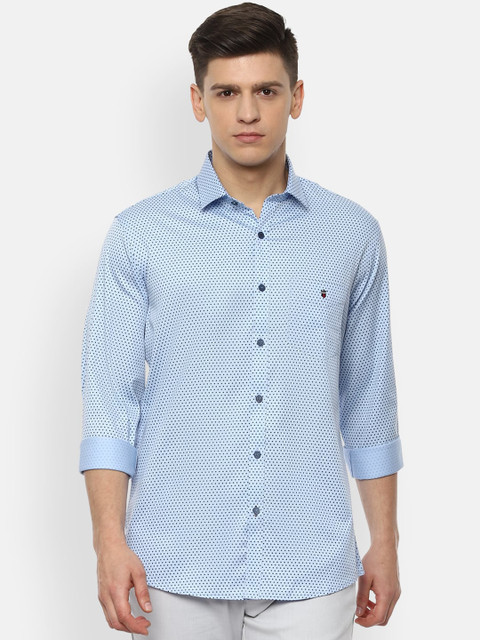 

Louis Philippe Sport Men Blue Pure Cotton Slim Fit Micro Ditsy Printed Casual Shirt