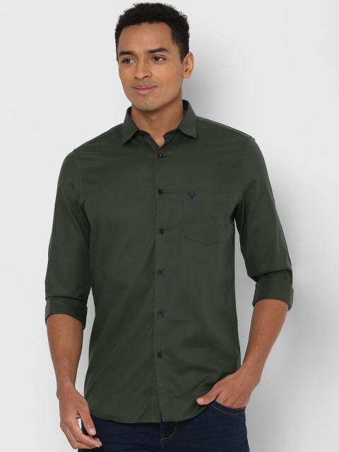 

Allen Solly Men Olive Green Slim Fit Solid Casual Shirt