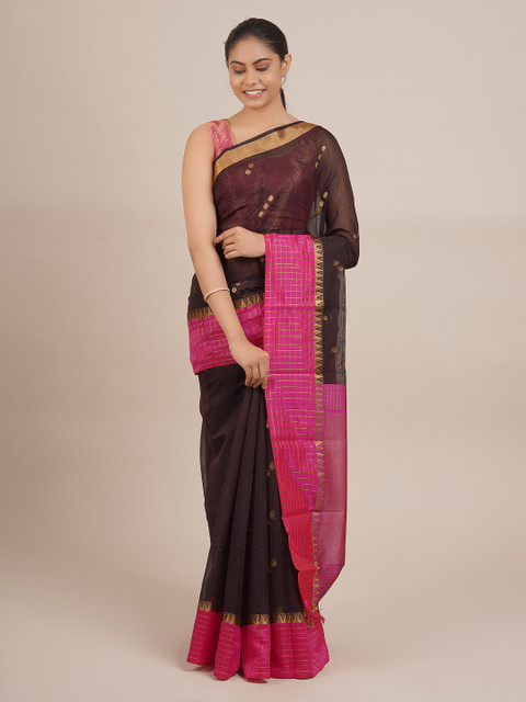 

Pothys Brown & Golden Woven Design Saree