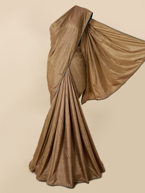 

Pothys Tan Embellished Art Silk Saree