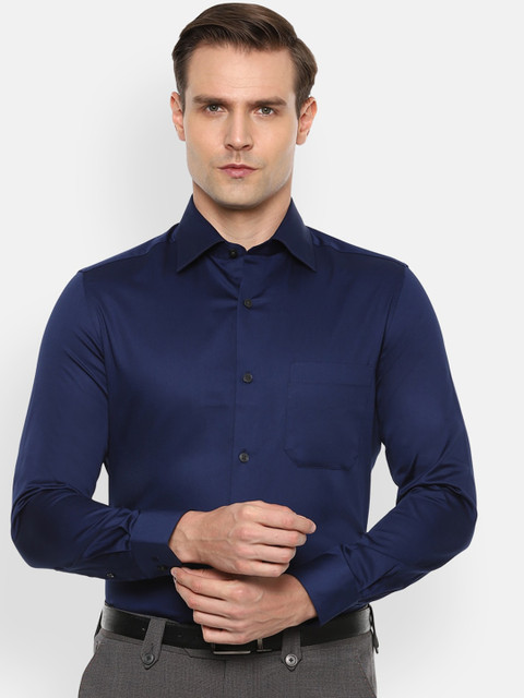 

Louis Philippe Men Navy Blue Regular Fit Solid Formal Shirt