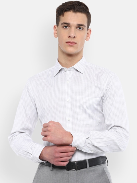 

Van Heusen Men White Regular Fit Checked Formal Shirt