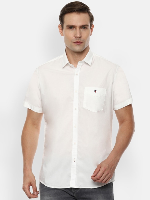 

Louis Philippe Sport Men Cream-Coloured Slim Fit Solid Casual Shirt