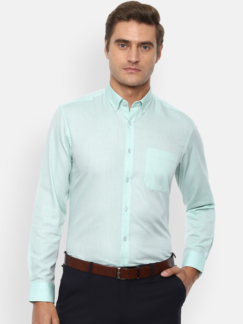 

Louis Philippe Men Green Slim Fit Solid Formal Shirt