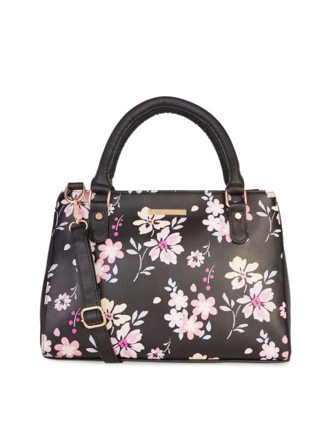 

Lapis O Lupo Black & Pink Printed Handheld Bag