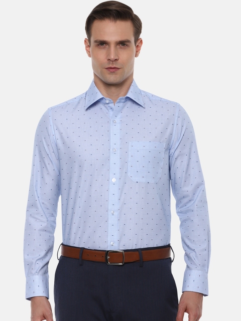 

Louis Philippe Men Blue Regular Fit Printed Cotton Casual Shirt