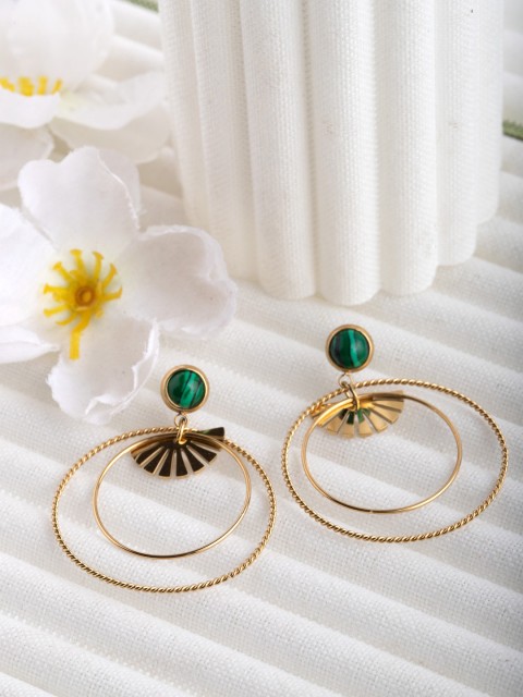 

CRZ Gold-Toned Contemporary Studs