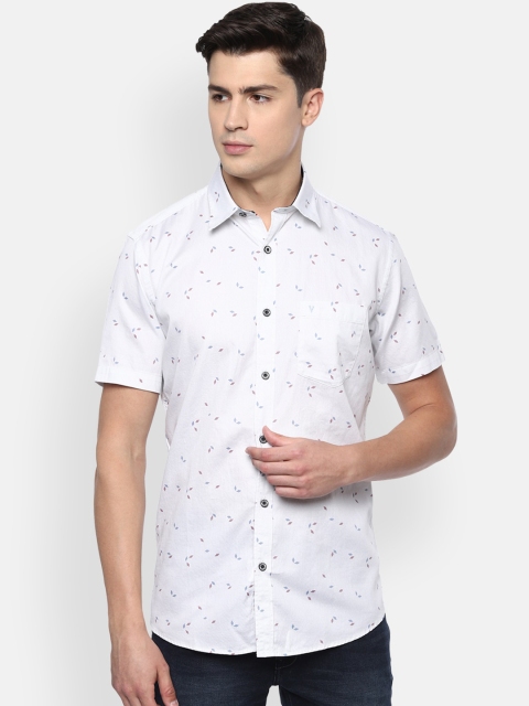 

Van Heusen Sport Men White & Blue Slim Fit Printed Casual Shirt