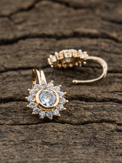 

Alankruthi Set Of 2 Gold-Plated White CZ & AD-Studded Nosepins