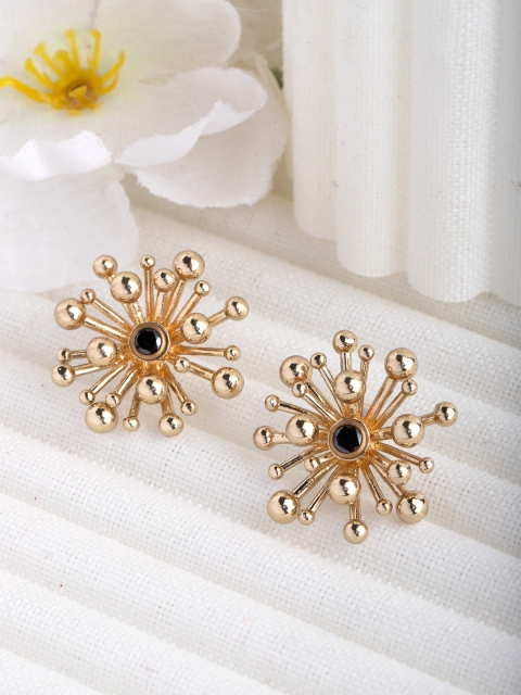 CRZ Gold-Toned Contemporary Studs