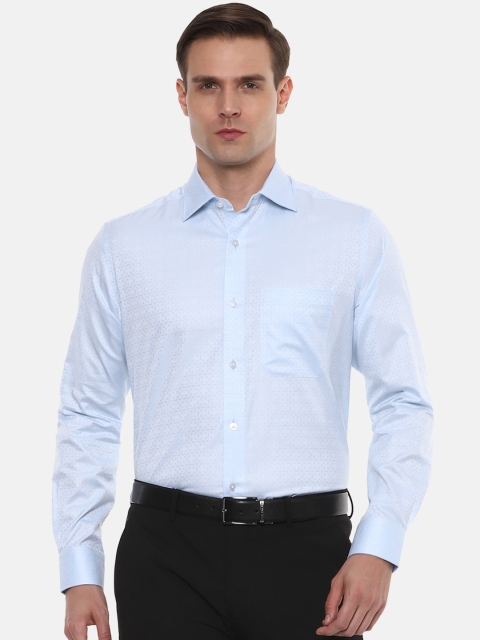 

Louis Philippe Men Blue Regular Fit Self Design Formal Shirt