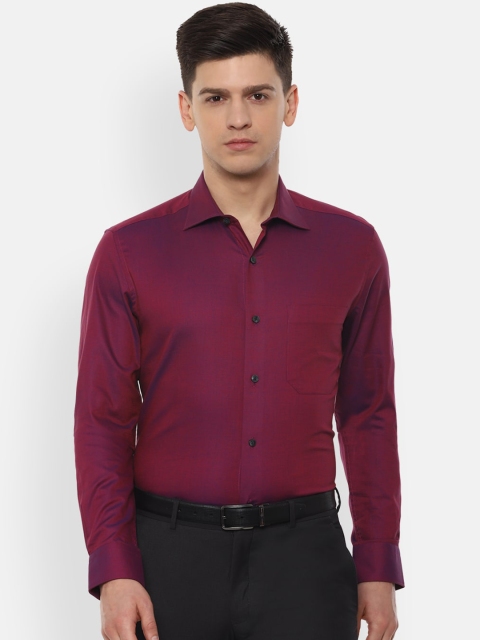 

Louis Philippe Men Maroon Pure Cotton Regular Fit Self Design Casual Shirt