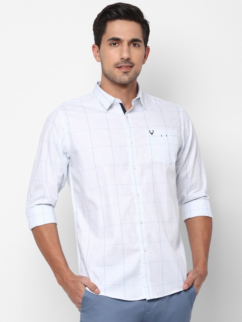 

Allen Solly Men White Cotton Slim Fit Checked Casual Shirt