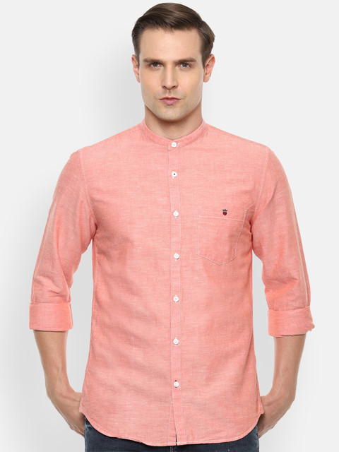 

Louis Philippe Sport Men Peach-Coloured Slim Fit Solid Casual Shirt