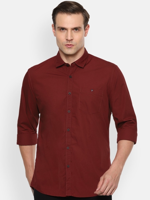 

Louis Philippe Jeans Men Maroon Slim Fit Solid Casual Shirt