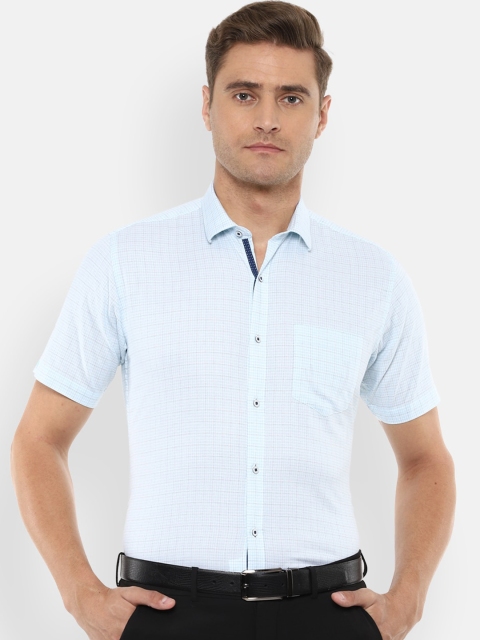 

Van Heusen Men Blue Regular Fit Checked Formal Shirt