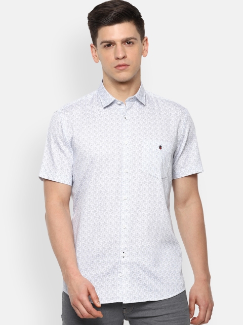 

Louis Philippe Sport Men White & Blue Slim Fit Printed Casual Shirt