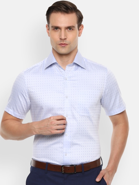 

Louis Philippe Men Blue Regular Fit Printed Formal Shirt