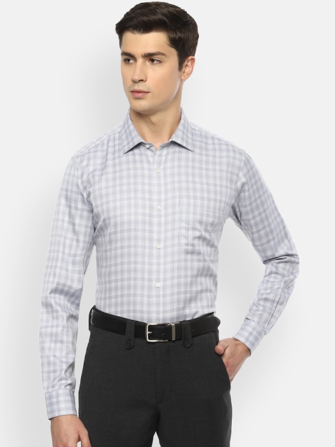 

Van Heusen Men Grey Regular Fit Checked Cotton Casual Shirt