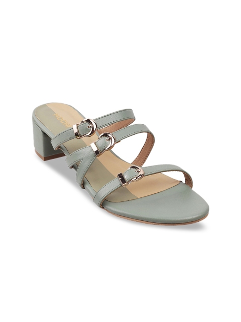 

Mochi Women Green Textured Sandals