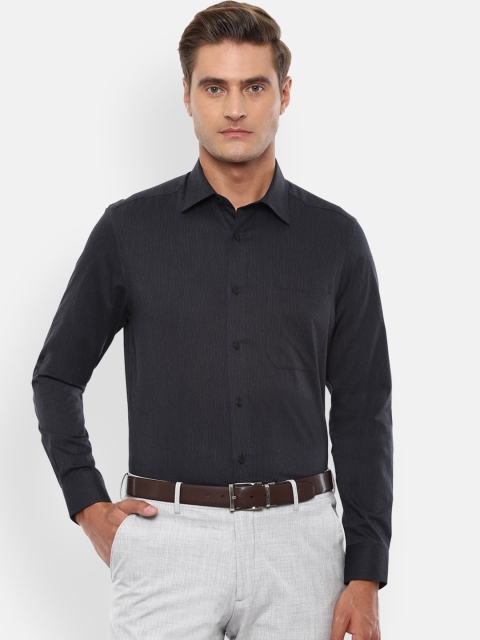 

Louis Philippe Men Black Cotton Regular Fit Self Design Casual Shirt