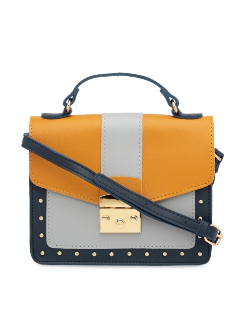 

Globus Tan Colourblocked Satchel