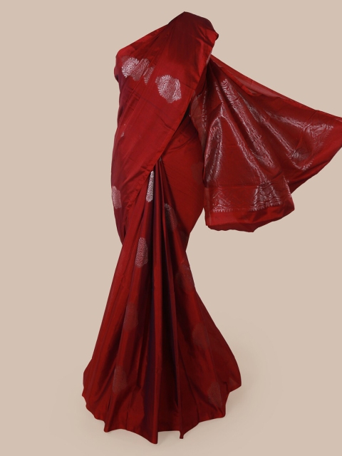 

Pothys Maroon & Silver Woven Design Saree
