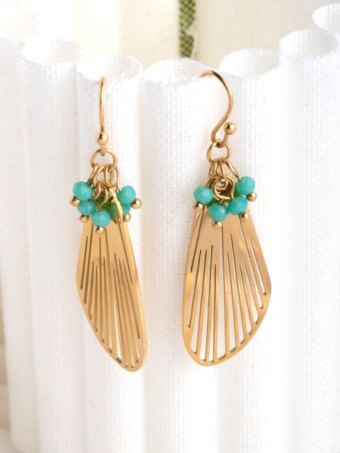 

CRZ Gold-Toned Contemporary Drop Earrings