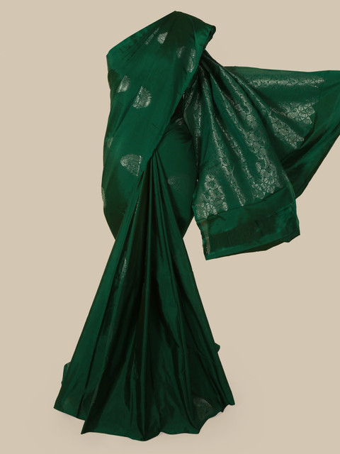 

Pothys Green & Silver Woven Design Saree
