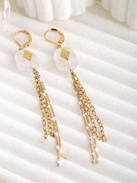 

CRZ Gold-Toned Contemporary Drop Earrings