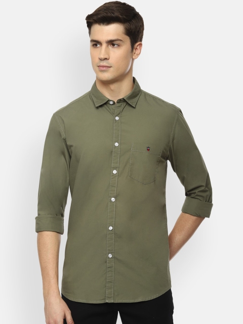 

Louis Philippe Jeans Men Olive Green Super Slim Fit Solid Casual Shirt