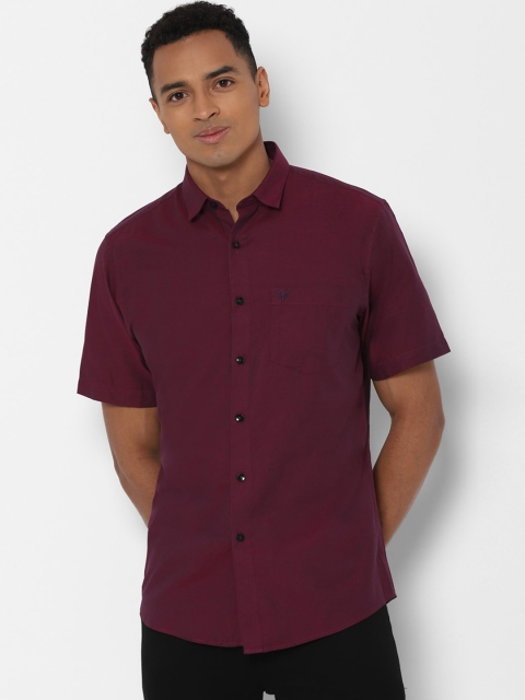 

Allen Solly Men Maroon Slim Fit Solid Casual Shirt