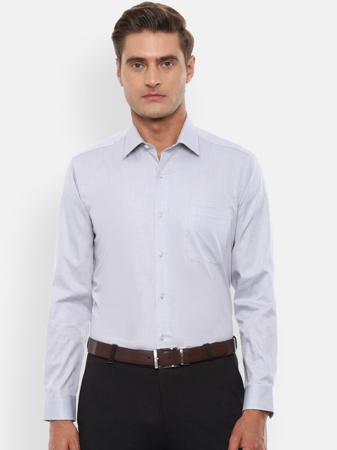 

Louis Philippe Men Grey Slim Fit Checked Formal Shirt