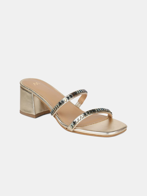 

W Women Gold-Toned Embellished Sandals