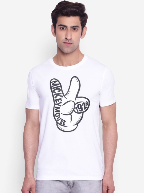

Mickey Mouse Family Men White Printed Round Neck Cotton T-shirt