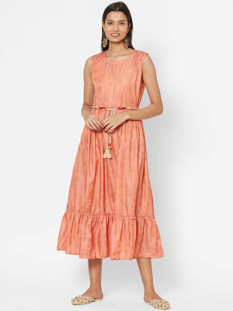 

ZOLA Women Orange Printed A-Line Dress